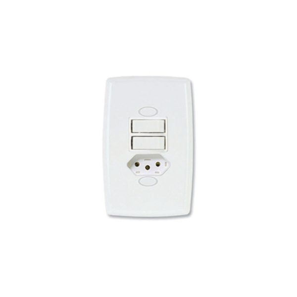 Interruptor 2 Teclas + Tomada Safira