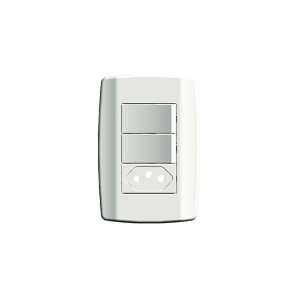 Interruptor 2 Teclas + Tomada Slim