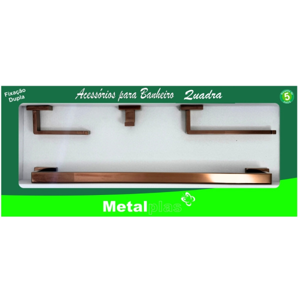 Kit 4 Peças Quadra Rose Gold
