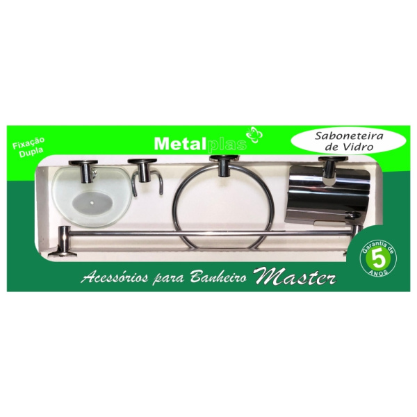 Kit 5 Peças Master C/ Saboneteira De Vidro