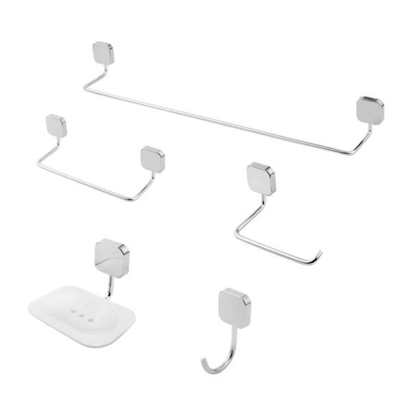 Kit 5 Peças Quaddri Cromado