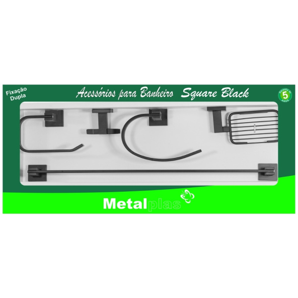 Kit 5 Peças Square Black